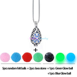 Diversified Felt Glow Balls Lava Stone Aromatherapy Vintage Necklaces