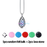 Diversified Felt Glow Balls Lava Stone Aromatherapy Vintage Necklaces