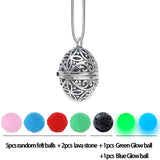 Diversified Felt Glow Balls Lava Stone Aromatherapy Vintage Necklaces