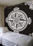 Yin Yang Lotus Wall Tapestry