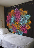 Yin Yang Lotus Wall Tapestry