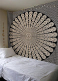 Yin Yang Lotus Wall Tapestry