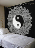 Yin Yang Lotus Wall Tapestry